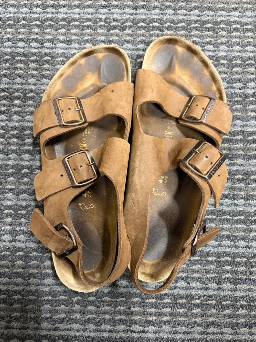 Birkenstock Milano Brown Leather Buckle Straps Sandals Size 42 Mens 9 Womens 11